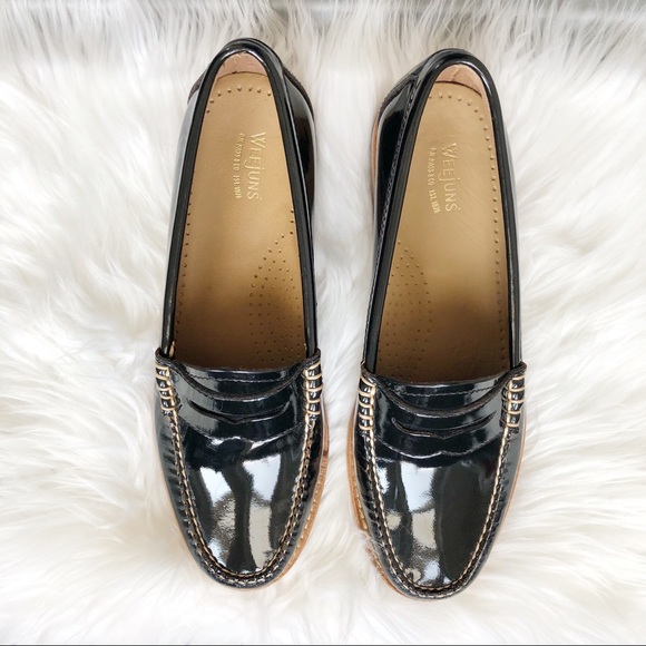 bass patent leather loafers